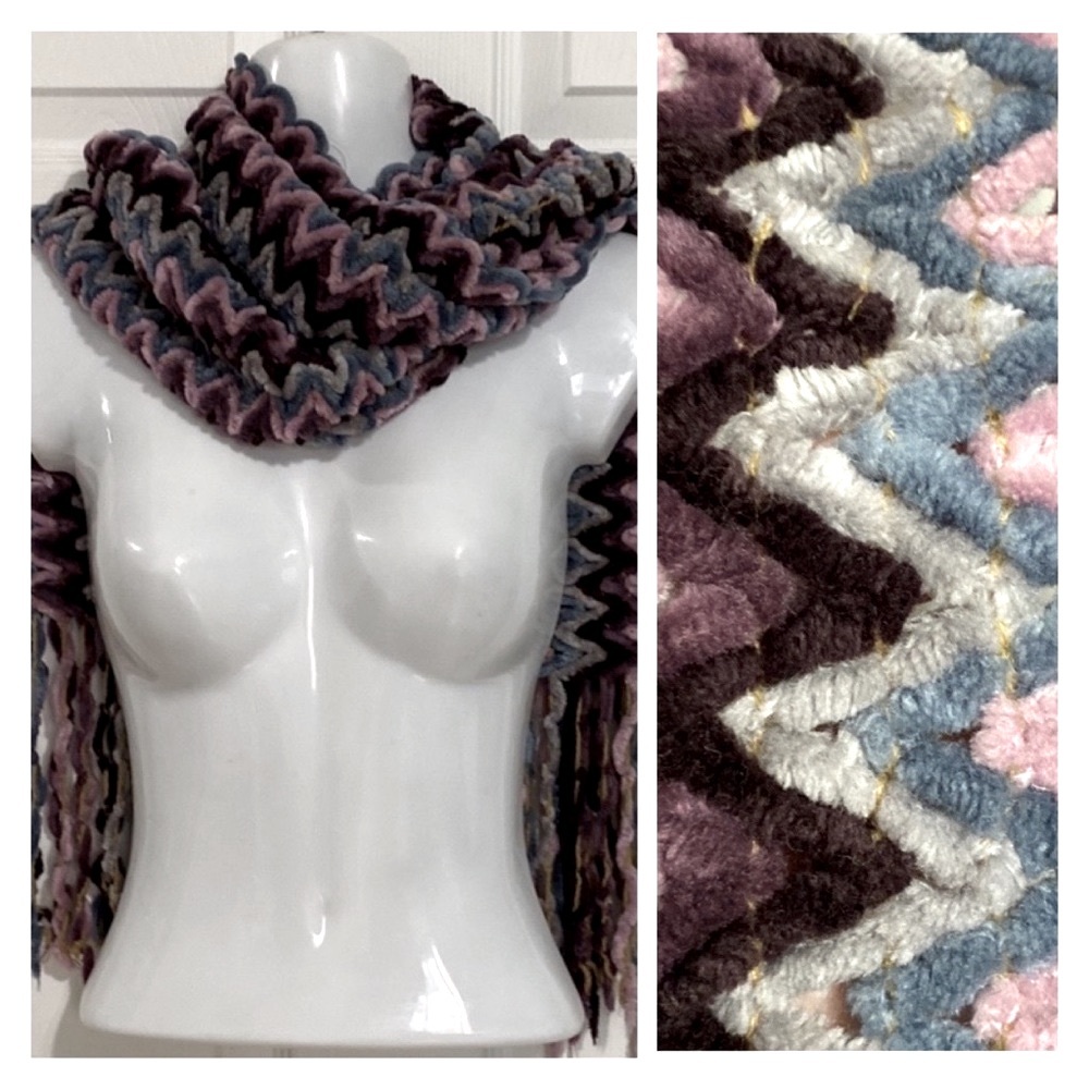 Colorful Zig Zag Chenille Super Soft Scarf!!!